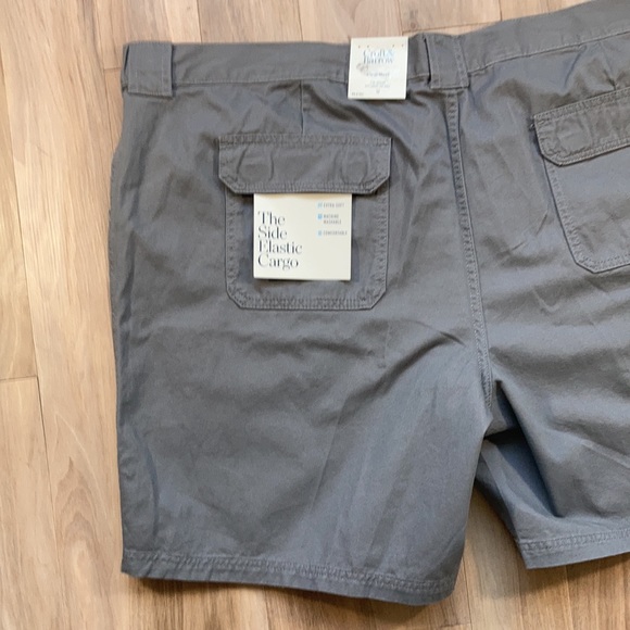 Price Firm Croft & barrow side elastic CARGO gray short cotton men size 52 - Picture 13 of 15